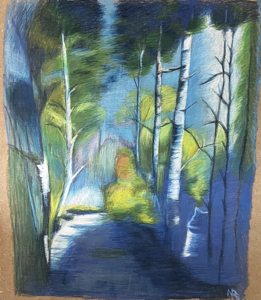 bois aggloméré 34x40 crayon ciré